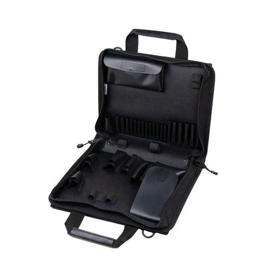 Trousse à outils souple à fermeture éclair Crawford 121-BLK, 35,5 x 25,5 x 6,5 cm, 36 poches pour outils, poche pour multimètre et grande pochette pour pièces.