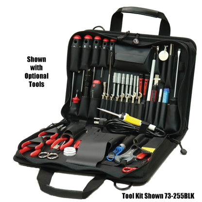 Trousse à outils souple à fermeture éclair Crawford 255-BLK, double face, 2 compartiments, 16 x 11 x 5 pouces