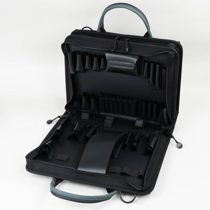 Kit d'outils pour photocopieur haut de gamme Crawford - 52-259BLK dans une mallette à 2 compartiments avec rangement pour ordinateur portable