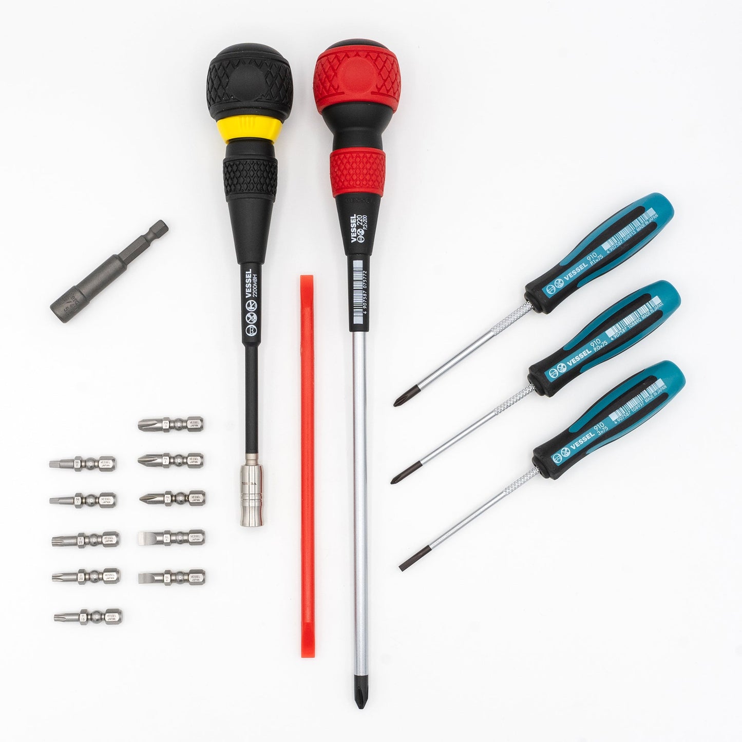 Kit d'outils de base pour photocopieur Crawford avec tournevis JIS Vessel - 40V-G256 dans une mallette à outils Ultimate Gladiator 6 Deep.