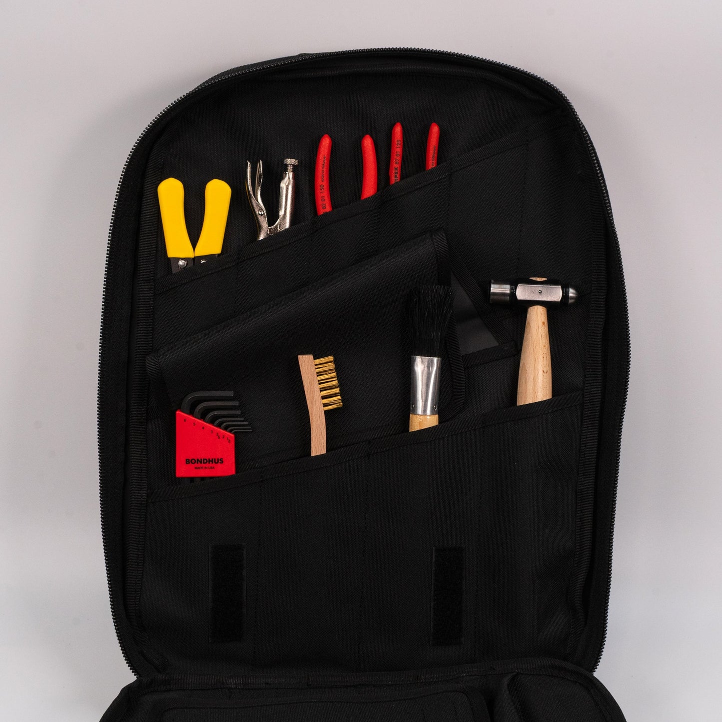 Trousse à outils haut de gamme Crawford pour photocopieurs - 52-BP6, étui à outils à 6 panneaux de type sac à dos avec fermeture éclair