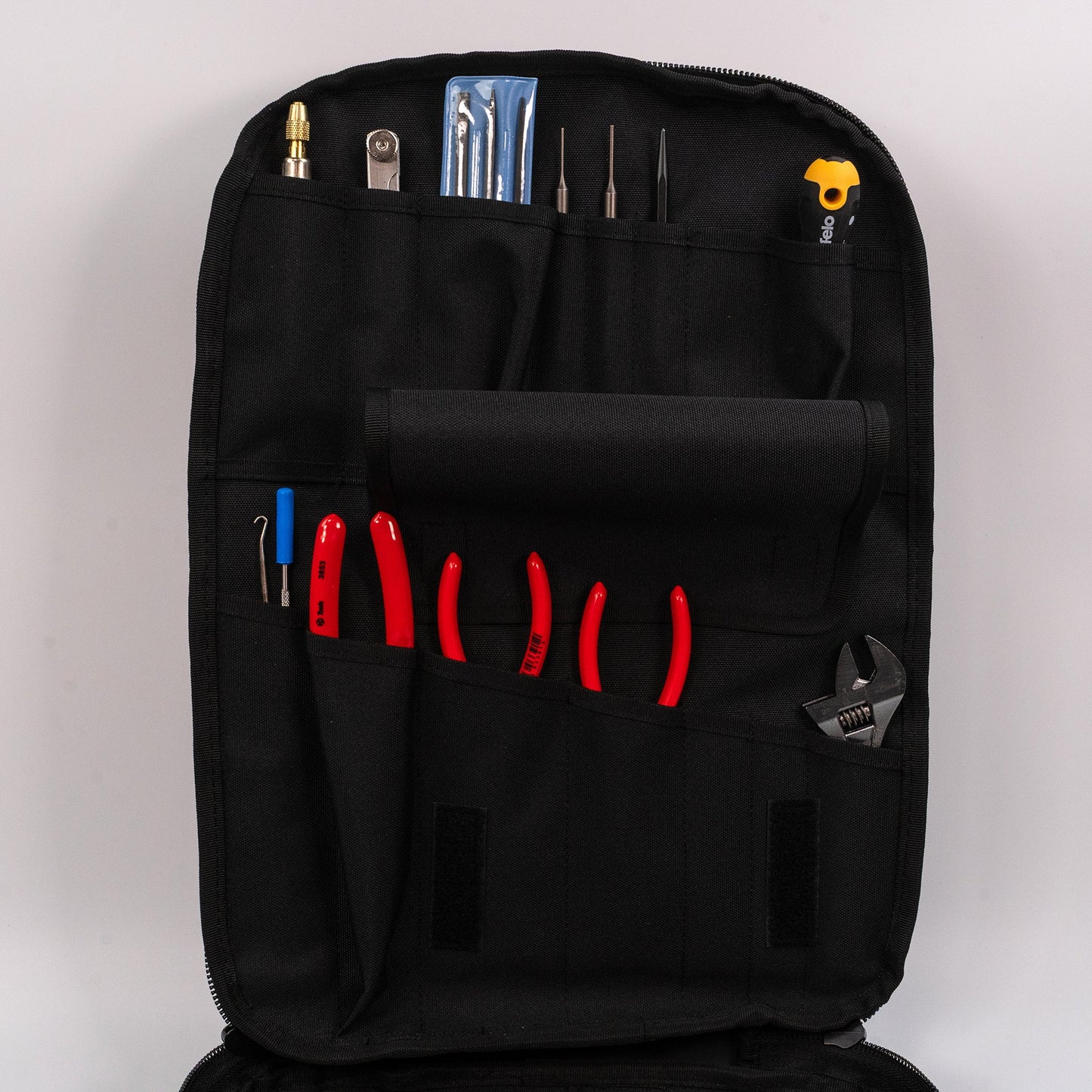 Trousse à outils haut de gamme Crawford pour photocopieurs - 52-BP6, étui à outils à 6 panneaux de type sac à dos avec fermeture éclair