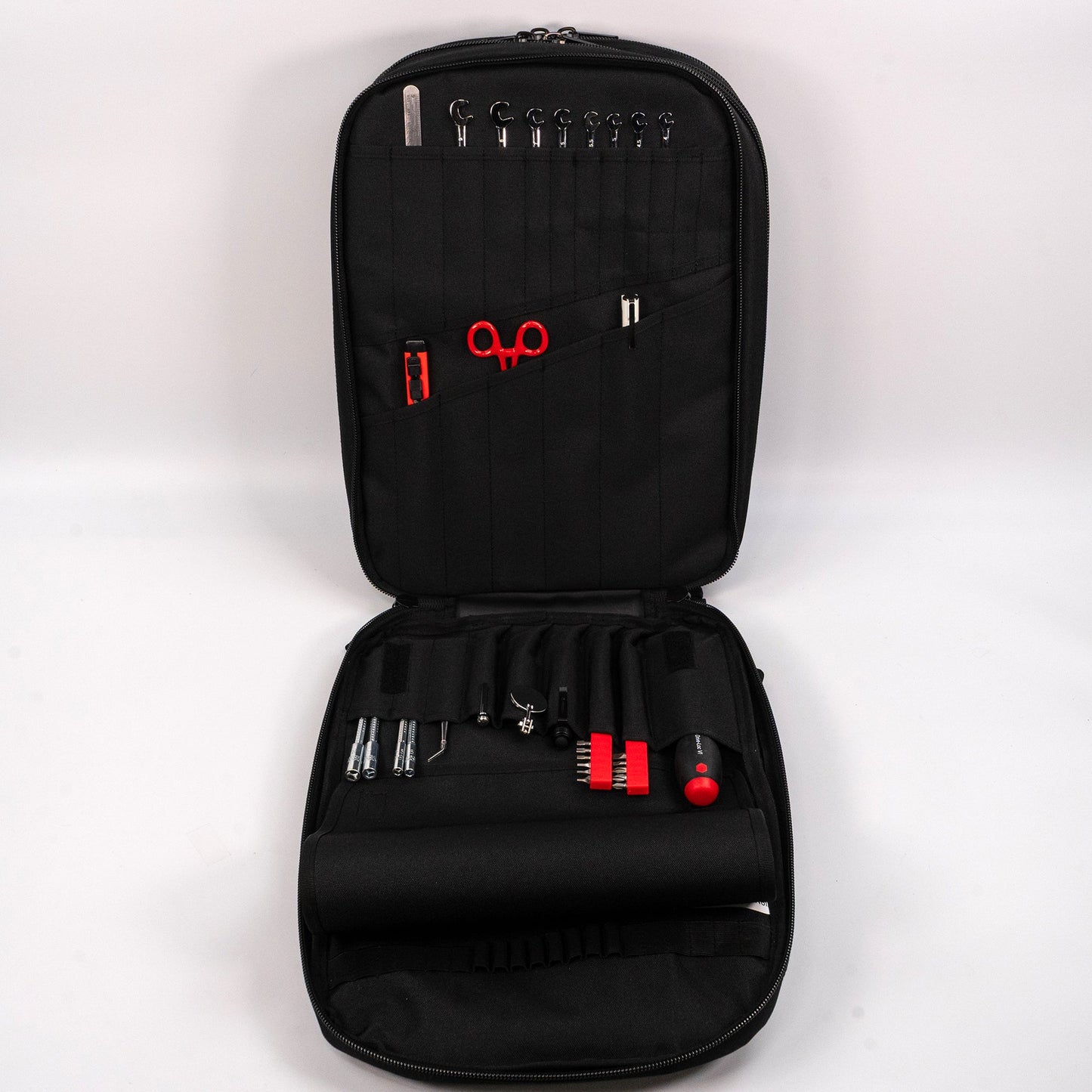 Trousse à outils haut de gamme Crawford pour photocopieurs - 52-BP6, étui à outils à 6 panneaux de type sac à dos avec fermeture éclair