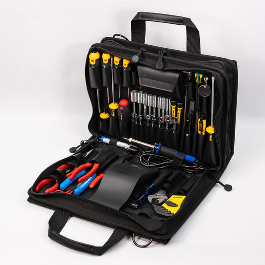 Trousse à outils universelle Crawford pour l'électronique - 63-255BLK, dans une mallette à outils zippée à 2 compartiments