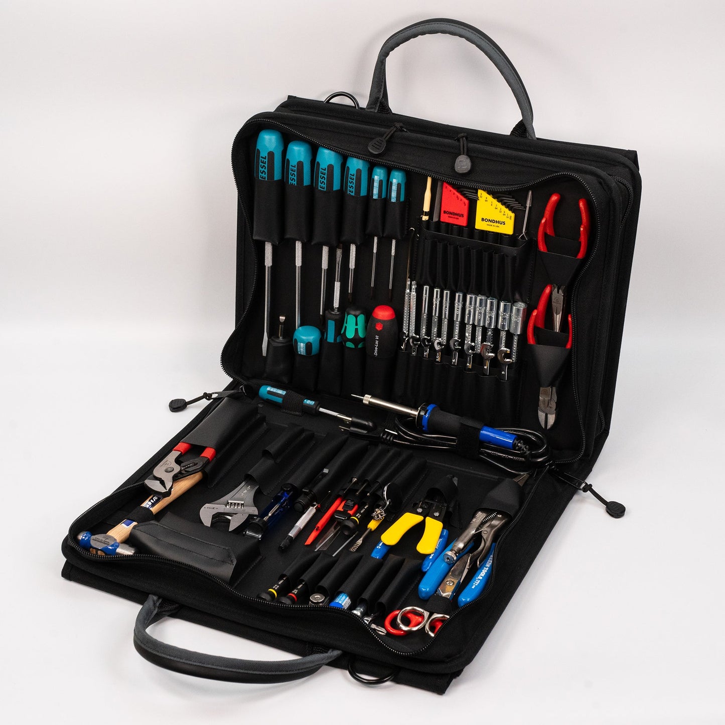 Trousse à outils Crawford Premium Metric JIS pour techniciens de terrain - 89MV-277BLK dans une mallette souple à 2 compartiments