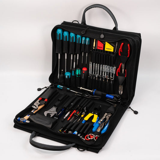 Trousse à outils Crawford Premium Metric JIS pour techniciens de terrain - 89MV-277BLK dans une mallette souple à 2 compartiments