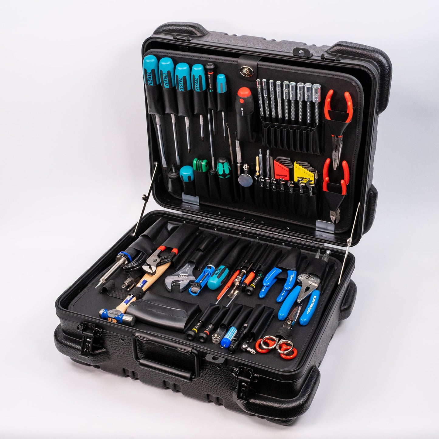 Coffret à outils Crawford Premium Metric JIS pour ingénieurs de terrain - 89MV-M349B en coffret de style militaire de 9 pouces de profondeur