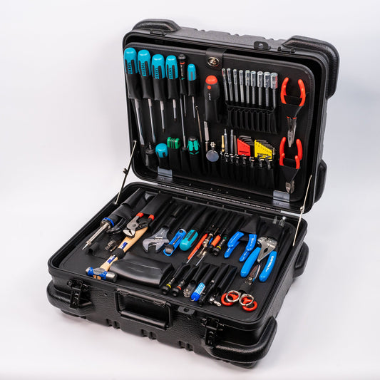 Coffret à outils Crawford Premium Metric JIS pour ingénieurs de terrain - 89MV-M349B en coffret de style militaire de 9 pouces de profondeur