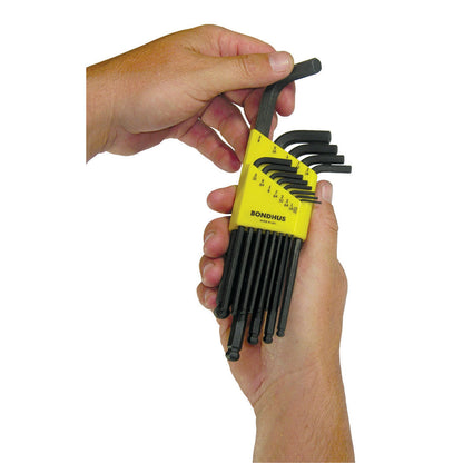 Jeu de 13 clés hexagonales à tête sphérique Bondhus 10937 (de 0,050 à 3/8 pouce)