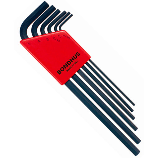 Jeu de clés hexagonales métriques Bondhus 12146 (clés en L) 6 pièces de 1,5 mm à 5 mm