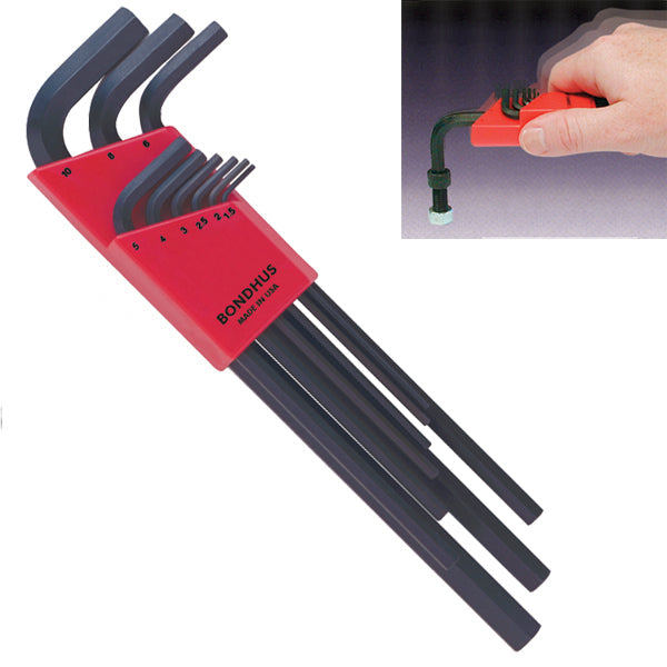 Jeu de clés hexagonales métriques Bondhus 12199, 9 pièces, de 1,5 mm à 10 mm