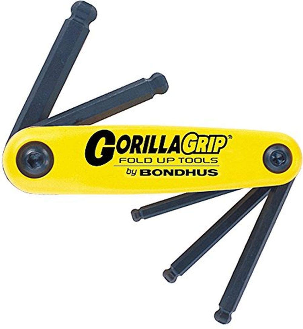 Bondhus 12894 Gorilla Grip Clé hexagonale à tête sphérique pliable en pouces 3/16 à 3/8