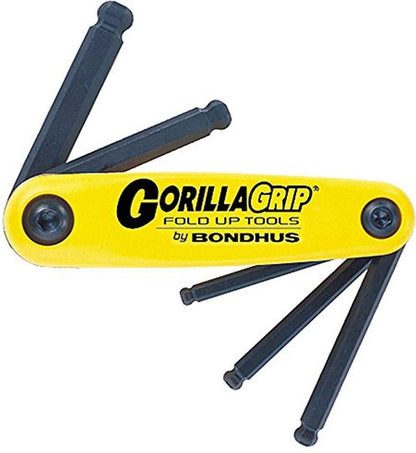 Bondhus 12894 Gorilla Grip Clé hexagonale à tête sphérique pliable en pouces 3/16 à 3/8