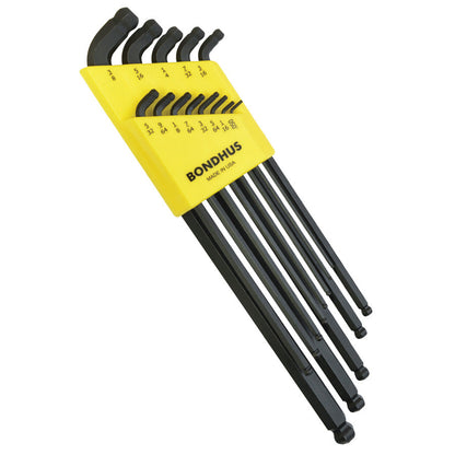 Clé Allen courte à double tête sphérique Bondhus 67037 (clé hexagonale) - Jeu de 0,050 à 3/8