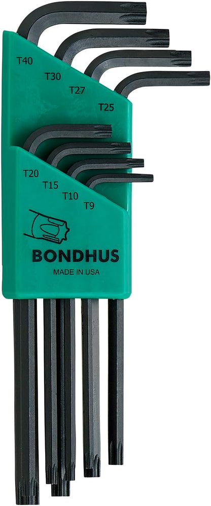 Jeu de 8 clés Torx en L inviolables Bondhus 32434 (TR9 à TR40).