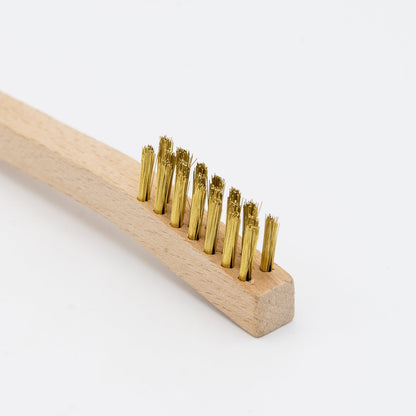 Brosse à dents en laiton Crawford Tool 1649-BW avec manche en bois