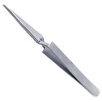 Pince à épiler Crawford Tool 8412 à verrouillage croisé, 12 cm (4-3/4 po), à fermeture automatique et pointes acérées.