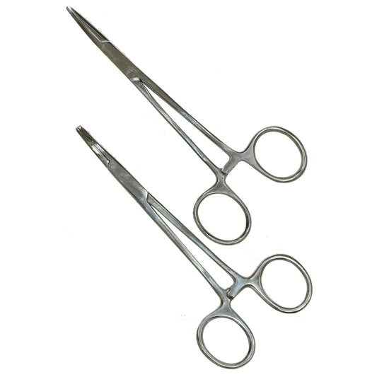 Ensemble de pinces hémostatiques Crawford Tool F25 droites 5 + courbes 5 avec verrouillage