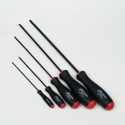 Jeu de 5 tournevis hexagonaux à tête sphérique longue Bondhus M1075 (métriques, de 2 à 5 mm)