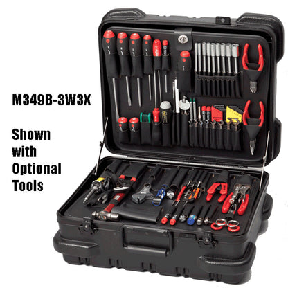 Coffret à outils Crawford M349B-3W3X style militaire 9 noir avec palettes 3W et 3X