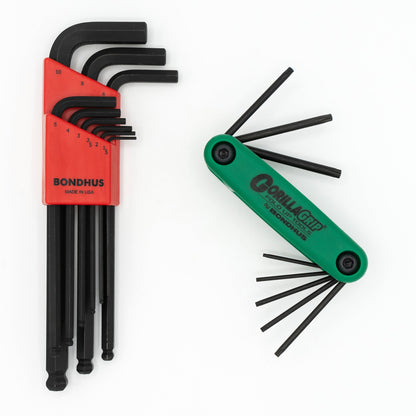 Coffret Bondhus 14126 avec clés hexagonales métriques à tête sphérique de 1,5 à 10 mm et clés Torx T6 à T25 pliables