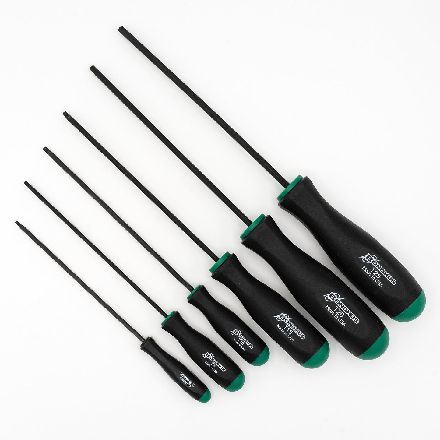 Jeu de tournevis Torx Bondhus 345-6 (T6, T8, T10, T15, T20, T25) avec poignée ComfortGrip bi-matière (6 pièces)