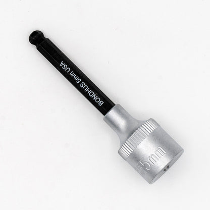 Embout hexagonal sphérique Bondhus 43464 de 5 mm avec douille carrée chromée 3/8".