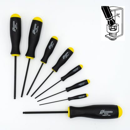 Jeu de 8 tournevis hexagonaux à tête sphérique Bondhus 10632 (0,050 à 5/32")