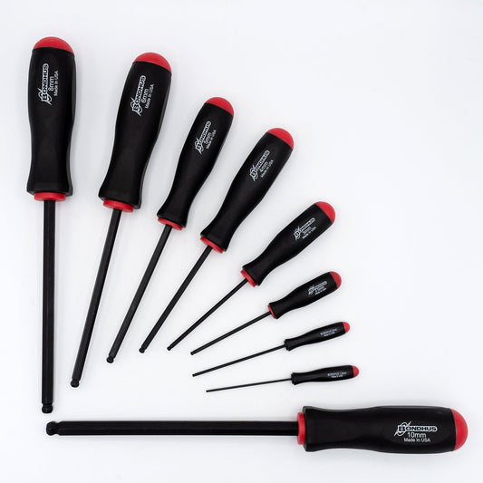 Jeu de tournevis à bille métriques Bondhus 10699, 9 pièces, de 1,5 mm à 10 mm