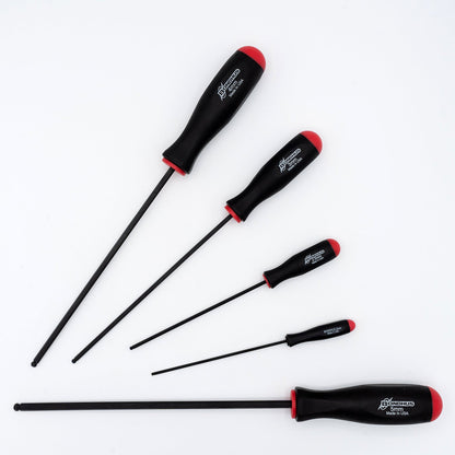 Jeu de 5 tournevis hexagonaux à tête sphérique longue Bondhus M1075 (métriques, de 2 à 5 mm)