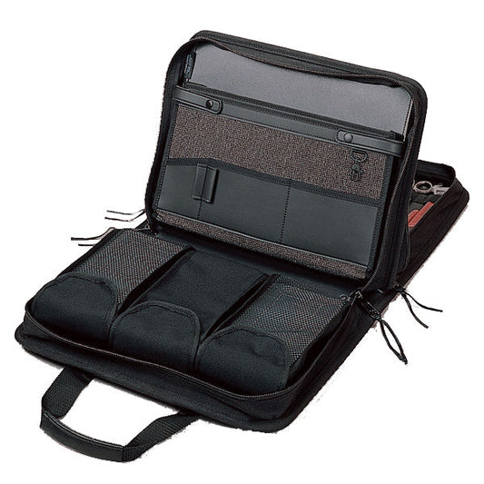 Trousse à outils souple à fermeture éclair Crawford CFSD5-BLK, double face, 2 compartiments, 40,6 x 27,9 x 12,7 cm, 45 poches pour outils et pochette pour pièces.