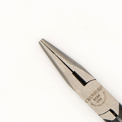 Pince à bec long miniature Crawford Tool 8634 avec mâchoires dentelées (à bec en chaîne)