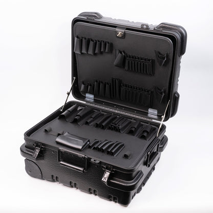Coffret à outils militaire à roulettes Crawford M350B-3W3X 10 pouces noir avec palettes 3W et 3X