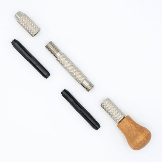 Étau à broches Crawford Tool 98224 avec tête pivotante, manche en bois et 2 mandrins à double extrémité