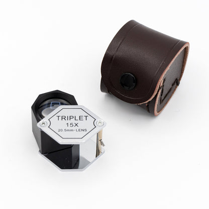 Loupe de bijoutier hexagonale triplet 15x