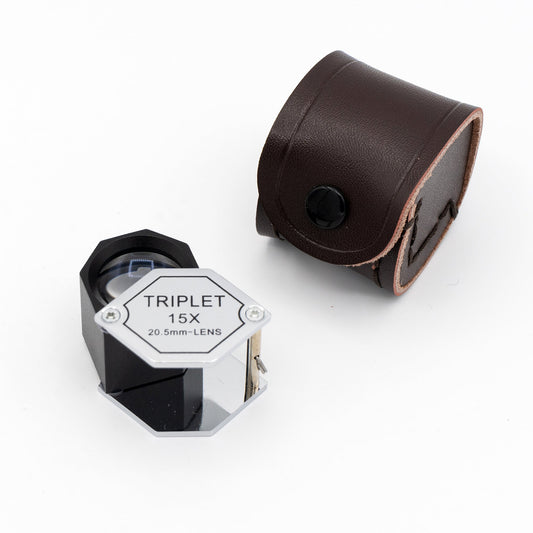 Loupe de bijoutier hexagonale triplet 15x